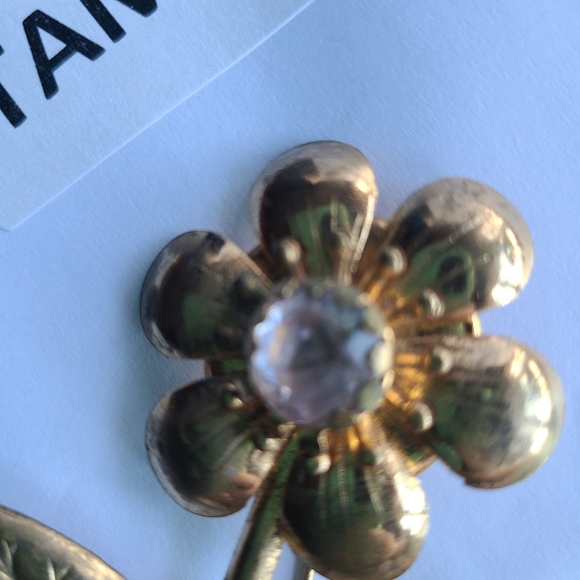 Antique Gold and Silver Floral Brooch - Picture 8 of 8